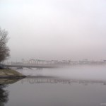 Чернавский мост в утреннем тумане Воронеж фото