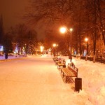 Ночной Кольцовский сквер - вид в сторону пл.Ленина фото
