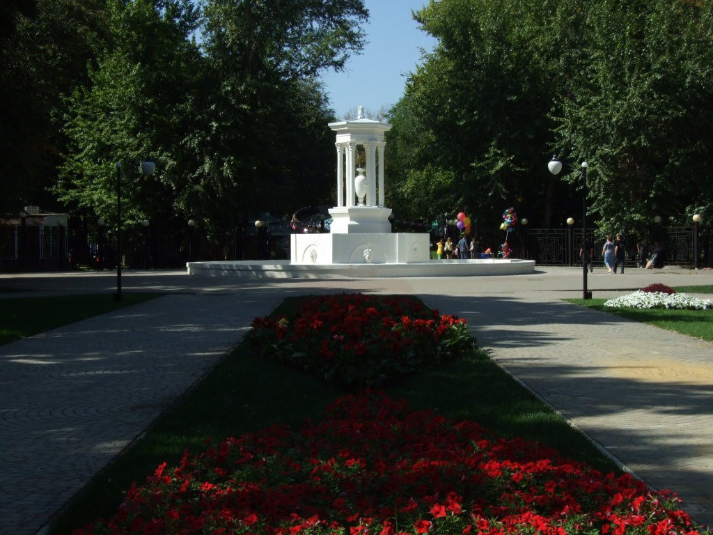 Свежевосстановленный фонтан в парке Орленок в Воронеже фото