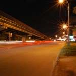 Ночной Северный мост в Воронеже фото