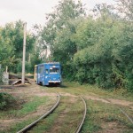 Трамвай в районе Березовой рощи в Воронеже фото