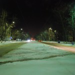 Ул. Героев Стратосферы ночью в Воронеже фото