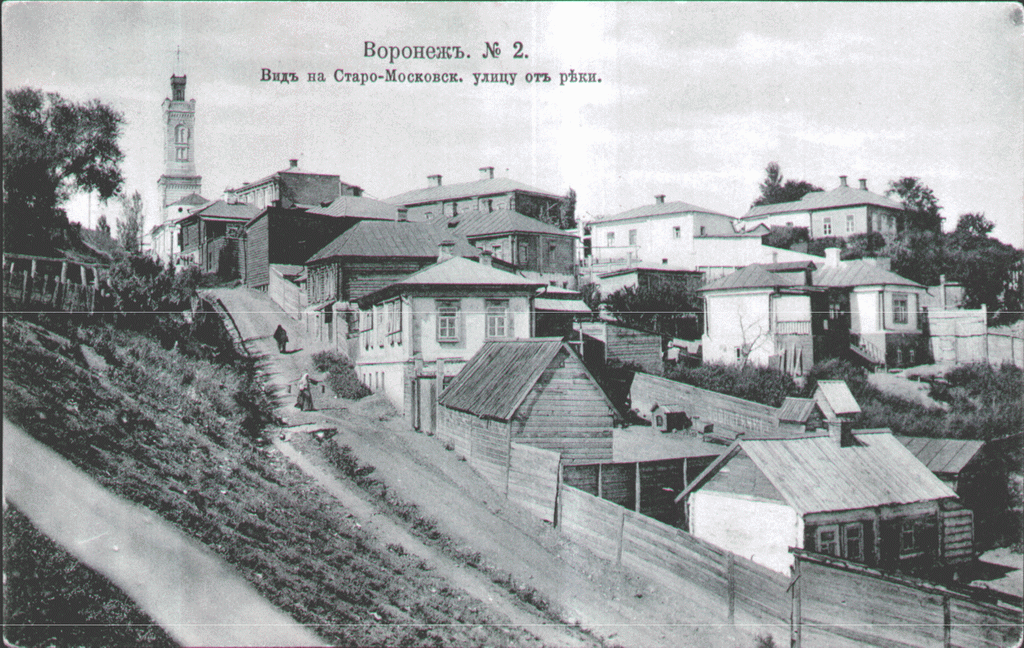 Вид на Старо-Московск. улицу от реки в Воронеже старое фото