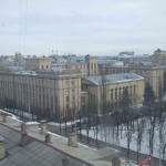 Вид на зимний Воронеж из окна фото