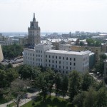 Вид на башню ЮВЖД с колокольни Благовещенского собора фото