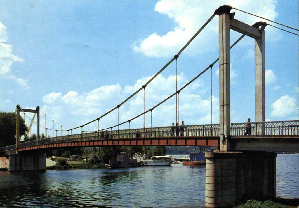 Висячий мост в Советское время в Воронеже фото
