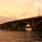 Вогрэсовский мост на закате Воронеж фото