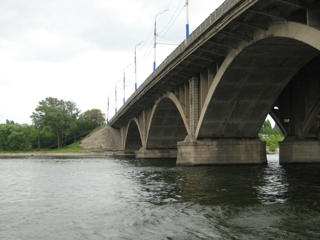 Вогрэсовский мост вид снизу в Воронеже фото